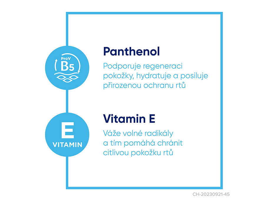 Panthenol, vitamin E