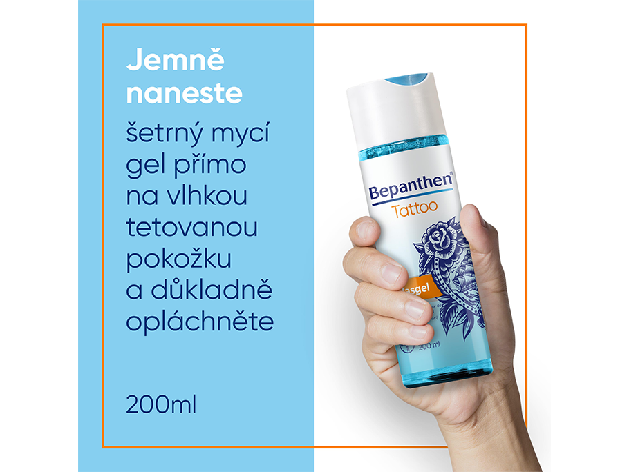 Bepanthen Tattoo šetrný mycí gel