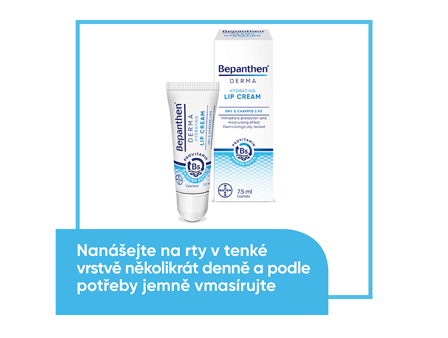 Bepanthen Derma Krém na rty použití